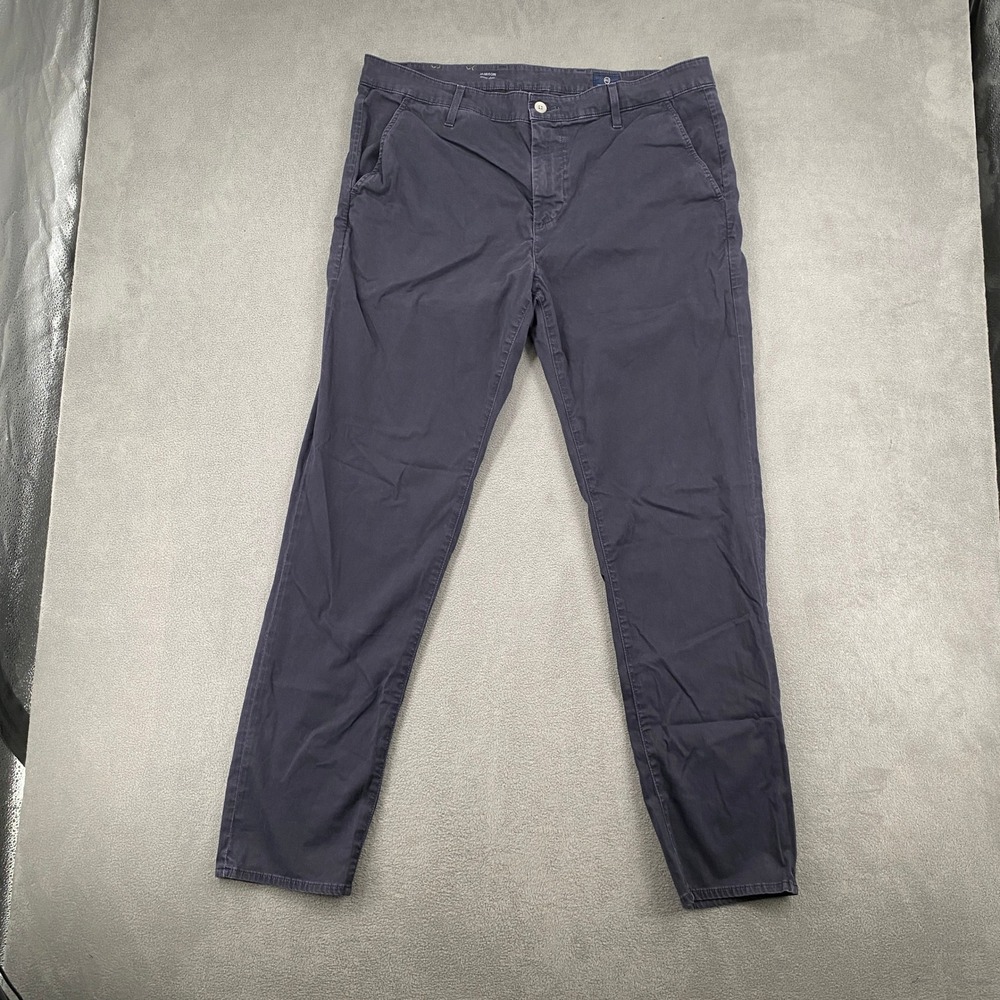 AG Adriano Goldschmied Jamison Skinny Chino Pants Navy Blue Mens 38R